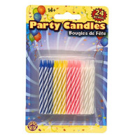 24 Pack Assorted Color Party Candles