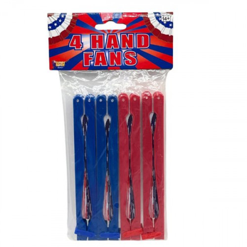 4 Pack USA Patriotic Hand Fans 4 Pack USA Patriotic Hand Fans