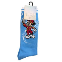 1 Pack Blue Mickey Mouse Men's Crew Socks in Size 10-13