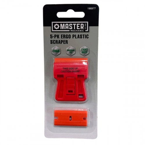 Master Mechanic Ergo Plastic Mini Scraper with 5 Plastic Blades Master Mechanic Ergo Plastic Mini Scraper with 5 Plastic Blades