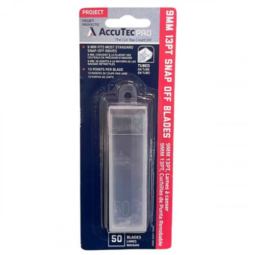 AccuTec Pro 9mm 50 Pack Snap Off Blades in Protective Case AccuTec Pro 9mm 50 Pack Snap Off Blades in Protective Case