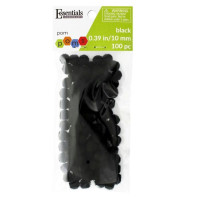Essentials By Leisure 100 Count  10mm Black Craft Pom Poms