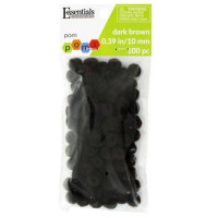 Essentials By Leisure 100 Count  10mm Dark Brown Craft Pom Poms