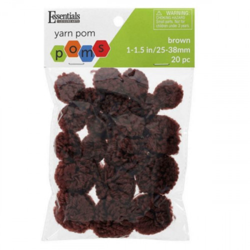 Essentials By Leisure 20 Count Assorted Sizes Brown Yarn Craft Pom Poms Essentials By Leisure 20 Count Assorted Sizes Brown Yarn Craft Pom Poms