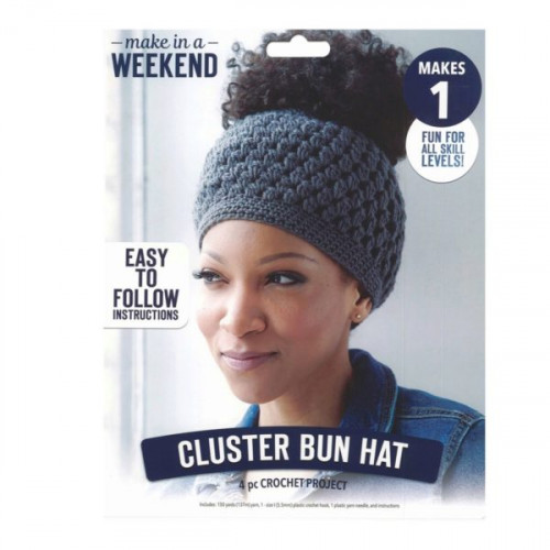 Leisure Arts Weekend Crochet Cluster Bun Hat Kit Leisure Arts Weekend Crochet Cluster Bun Hat Kit