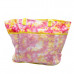 Jumbo Insulated Beach Tote with Cosmetics Bag in Pink and Orange Tie-Dye