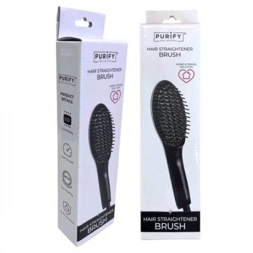 Purify Electric Hair Straightener Brush with Digital Temperature Display Purify Electric Hair Straightener Brush with Digital Temperature Display