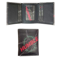 Faux Leather Trifold Wallet in Black with Humble Design