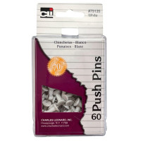 Charles Leonard 60 Count white Push Pins