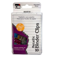Charles Leonard 10 Pack Metallic Binder Clips in Assorted Colors and Sizes