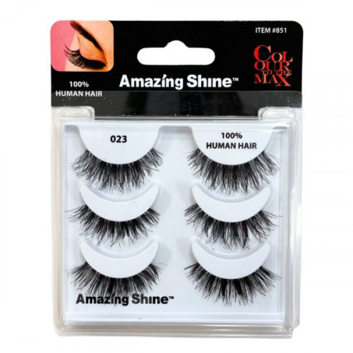 Amazing Shine Colour To The Max 3 Pair 100% Human Hair Eyelash Set in Style 023