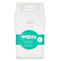 Mighty Goods 4-Pack Baby Neutral White Long Sleeve Bodysuits for Newborns