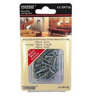 Topzone 45 Piece Small Phillips Sheet Metal Screws in Assorted Sizes