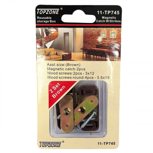Topzone 2 Set Brown Magnetic Catch with Strikes Topzone 2 Set Brown Magnetic Catch with Strikes