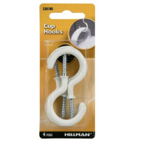 Hillman 4 Piece  2-1/4'' Metal Cup Hooks