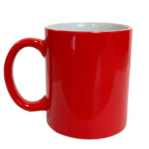 11oz Red C-Handle Ceramic Mug with White Interior 11oz Red C-Handle Ceramic Mug with White Interior