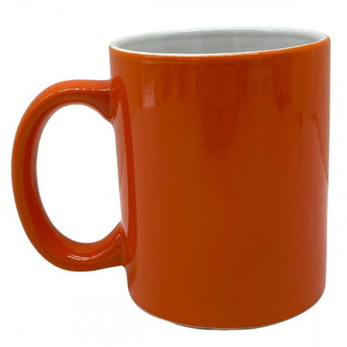 11oz Orange C-Handle Ceramic Mug with White Interior 11oz Orange C-Handle Ceramic Mug with White Interior