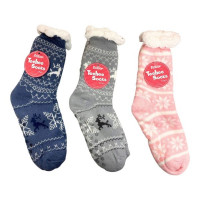 1 Pack Fuzzy Sock with Circular Grips in Assorted Animal Print Designs