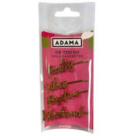 Adama 4 Pack On The Go Gold Barrettes in Fun Sayings