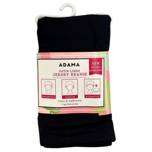 Adama Satin Lined Black Jersey Beanie Adama Satin Lined Black Jersey Beanie