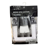 Black Bear For Men 3 Pack Cotton Spandex Trunks in XXL in Assorted Colors