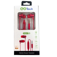 EG Tech Stereo Earbuds with Mic in Red