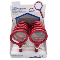 Home Plus 12 LED Light Magnifying Glass with Batteries Included in PDQ Display