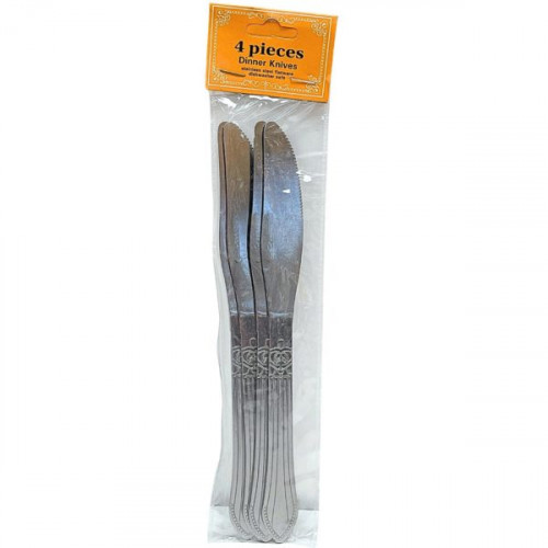4 Count Stainless Steel Dinner Knife Set 4 Count Stainless Steel Dinner Knife Set