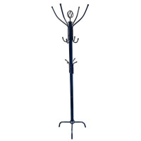 6ft 12 Hook Black Freestanding Metal Coat Rack