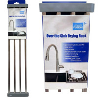 Grand Fusion Gray Flat Bar Roll-Up Over The Sink Dish Drying Rack