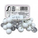 Bejeweled White & Clear Twin Bead Ponytail Holders 15 Pack Bejeweled White & Clear Twin Bead Ponytail Holders 15 Pack