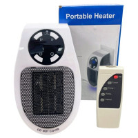 500W Portable Wall Outlet Space Heater with Remote Control