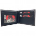 Faux Leather Bifold Wallet in Black with Godzilla Design Faux Leather Bifold Wallet in Black with Godzilla Design
