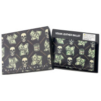Faux Leather Bifold Wallet in Black with Money Trap Design