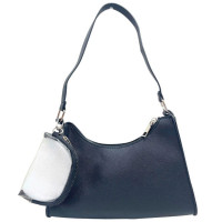 Black Ladies Shoulder Bag with Small Coin Purse Charm