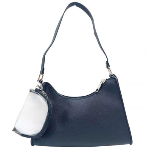 Black Ladies Shoulder Bag with Small Coin Purse Charm Black Ladies Shoulder Bag with Small Coin Purse Charm