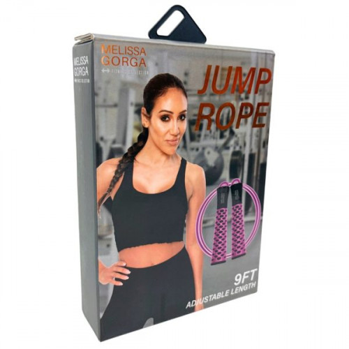 Fitness Collection 9 Foot Adjustable Length Speed Jump Rope in Pink