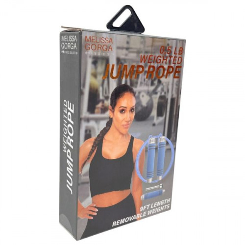 Fitness Collection 9 Foot 1 Lb Weighted Jump Rope with Removable Weights in Blue