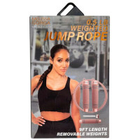 Fitness Collection 9 Foot 1 Lb Weighted Jump Rope with Removable Weights in Pink