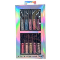 Beauty Venture 10 Piece High Shine Lip Gloss Set in Metallics