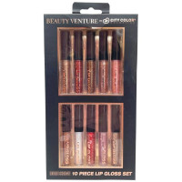 Beauty Venture 10 Piece Lip Gloss Set in Natural Metallic Tones