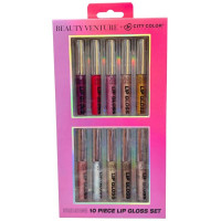 Beauty Venture 10 Piece Lip Gloss Set in Natural Tones