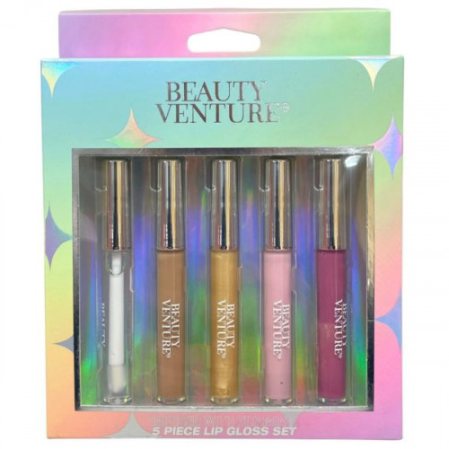 Beauty Venture 5 Piece Lip Gloss Set in Natural Tones Beauty Venture 5 Piece Lip Gloss Set in Natural Tones