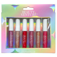 Beauty Venture 6 Piece High Shine Lip Gloss Set in Metallic Tones