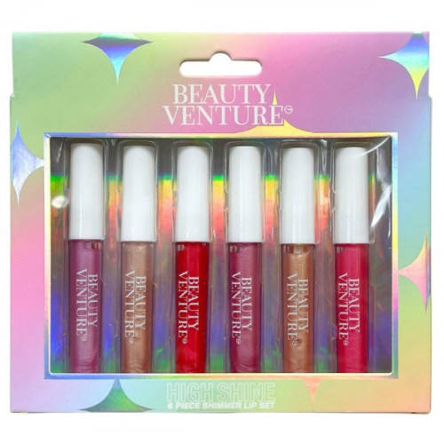 Beauty Venture 6 Piece High Shine Lip Gloss Set in Metallic Tones