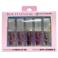 Beauty Venture 5 Piece Lip Oil Set Infused with Vitamin E in Metallic Tones