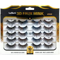 3D Faux Mink 10 Pack Full Black Lashes