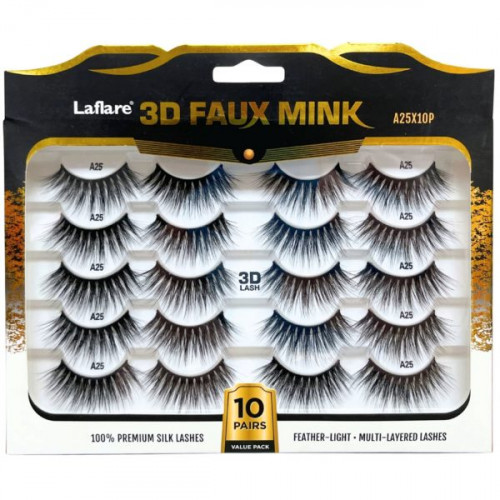 3D Faux Mink 10 Pack Full Black Lashes 3D Faux Mink 10 Pack Full Black Lashes