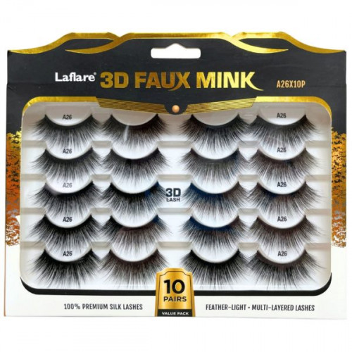 3D Faux Mink 10 Pack Glamourous Black Lashes 3D Faux Mink 10 Pack Glamourous Black Lashes