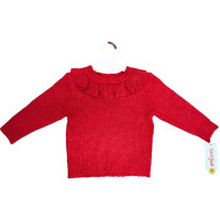 Cat & Jack 2T Toddler Ruffle Collar Sweater in Red